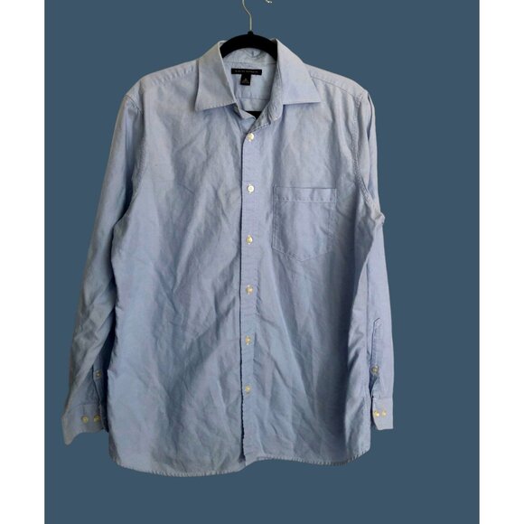BANANA REPUBLIC- MENS BLUE LONG SLEEVE BUTTON DOWN COTTON SHIRT SIZE MEDIUM - Picture 1 of 7